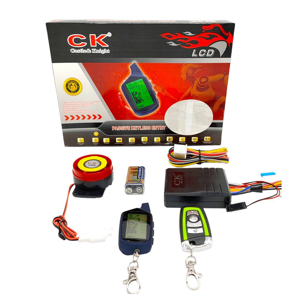 CK Two 2 Way LCD Motorcycle Alarm System Remote Control Vibration Alarm ...