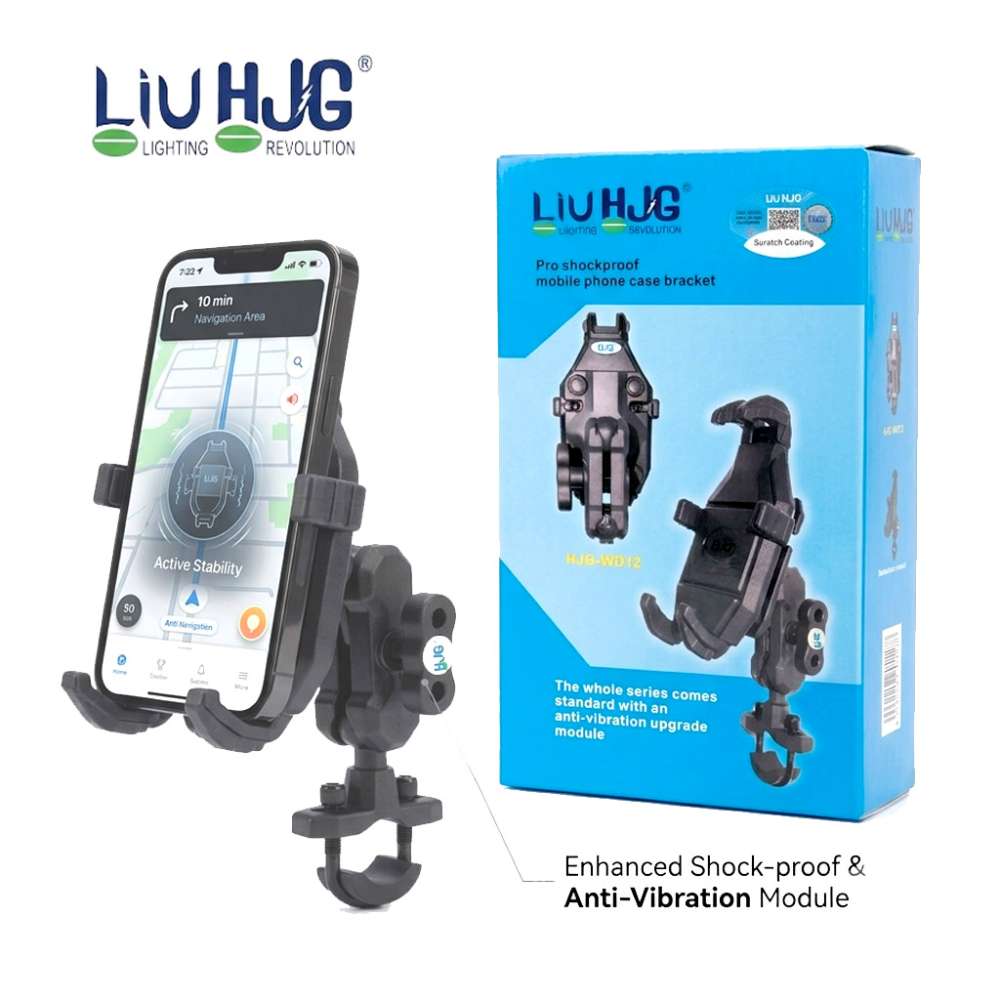 AKE - Motorcycle HJG Phone Holder Shockproof Bike Handlebar Mirror Mobile Phones Holder for 4.7-7 inch Cell phone Adjustable Mount Bracket