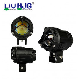 LIU HJG Mercedes Grill Shape D1 Projector Lens With Heavy Duty LED Light White Yellow Metal Body Motorcycle Jeep Outdoor