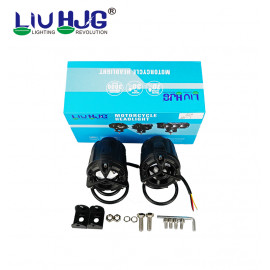LIU HJG Mercedes Grill Shape D1 Projector Lens With Heavy Duty LED Light White Yellow Metal Body Motorcycle Jeep Outdoor