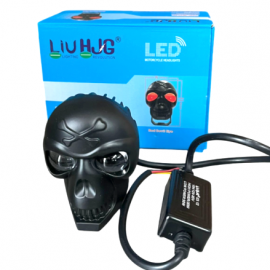 LIU HJG Skull Skeleton 3in1 White Yellow External LED Fog Devil RED DRL Light 30 watt with Voltage Controller Kit Motorcycle Car
