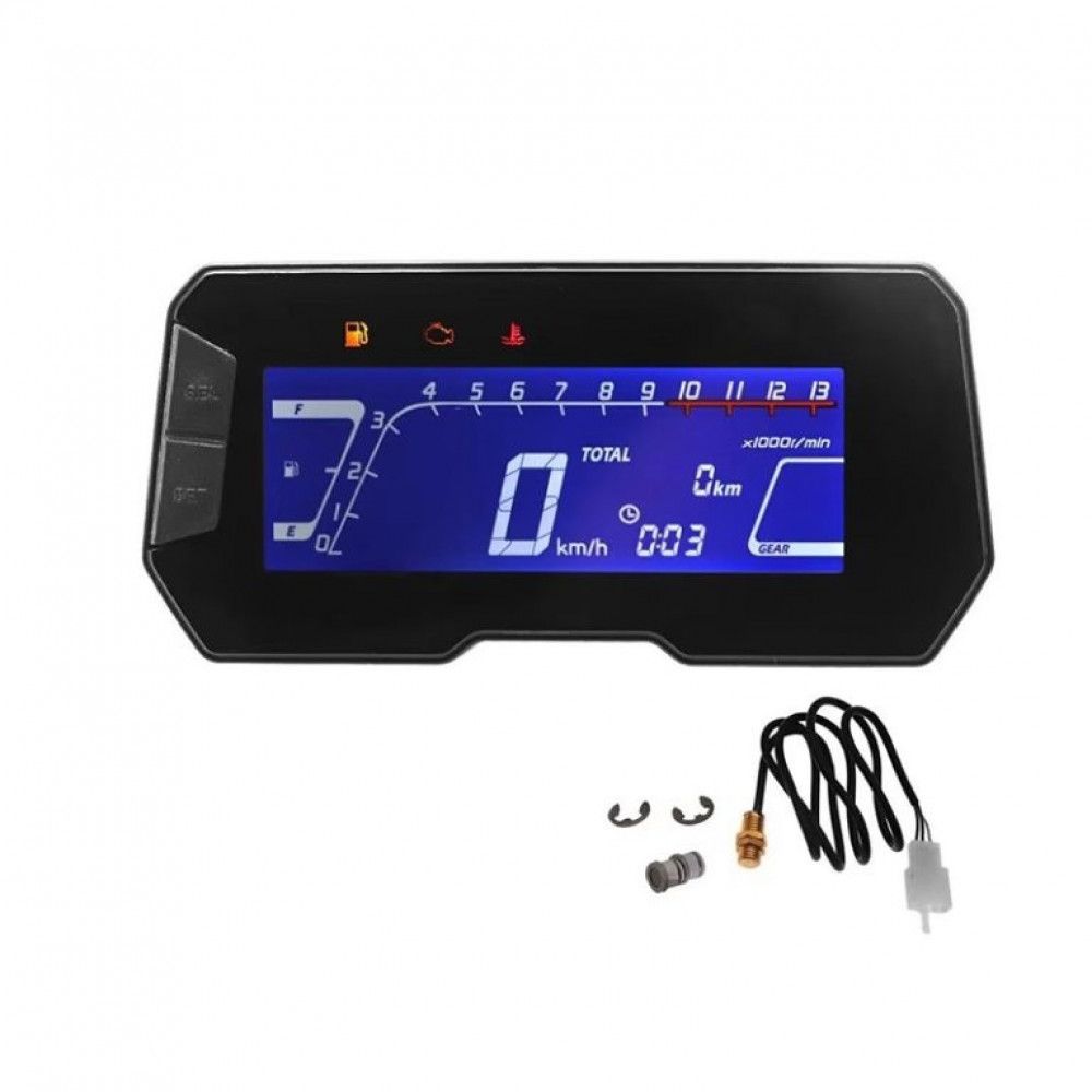 Universal Motorcycle Z1 Digital Meter LCD Speedometer Trip RPM Fuel ...