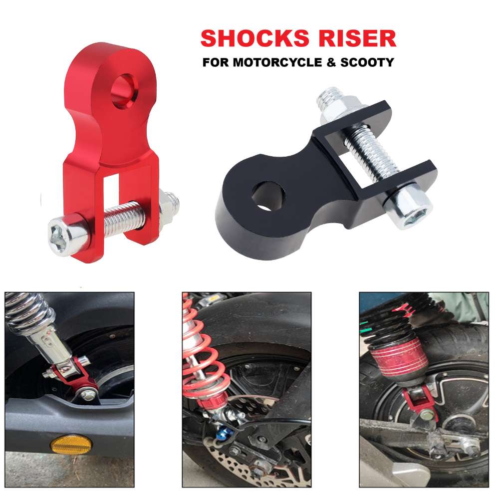 AKE - 2-PCS Motorcycle Rear Shock Height Extension Risers | Aluminum Alloy Suspension Extender for Motorbikes, Scooty & Scooters | Enhanced Ride Height & Stability