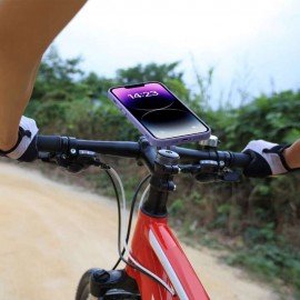 AKE - Universal Motorcycle & Bicycle Phone Holder | Shock-Absorbing Quick Lock Stand for MTB, Scooter & Motorbikes | 360° Rotating Smartphone Mount