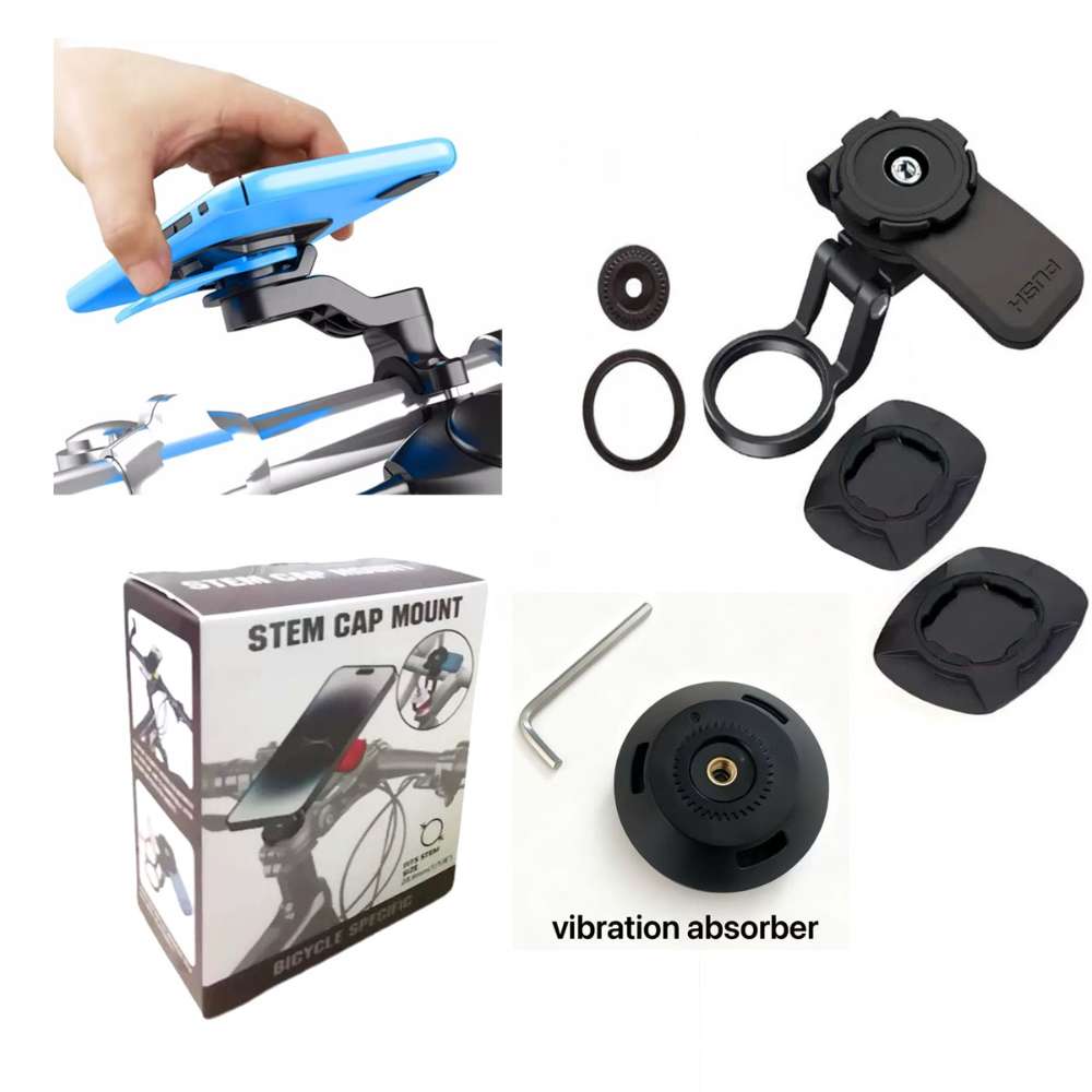 AKE - Universal Motorcycle & Bicycle Phone Holder | Shock-Absorbing Quick Lock Stand for MTB, Scooter & Motorbikes | 360° Rotating Smartphone Mount