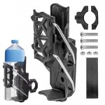 AKE - Universal 360° Rotatable Motorcycle Cup Holder  Anti-Shake Water Bottle Mount for Handlebars & Crash Bars  Durable Nylon Mount for MTB, Touring & Commuter Bikes