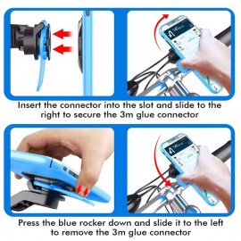 AKE - Universal Motorcycle & Bicycle Phone Holder | Shock-Absorbing Quick Lock Stand for MTB, Scooter & Motorbikes | 360° Rotating Smartphone Mount