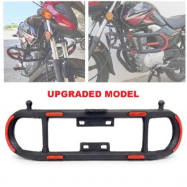 AKE - Premium 16 Gauge ABS Coated Motorcycle Crash Guard / Leg Guard / Safe Guard For Yamaha YBR 125, YBR-G, YBZ, Suzuki GS150, GS150SE, GR150, GD110, Honda Pridor 100 | Universal Bike Leg Protection Heavy Duty Frame Slider