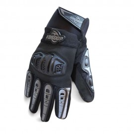 BSDDP Tactical Motorcycle Racing Gloves Mobile Friendly Bike Gloves MCS-42 Hard Knuckle Protection & Breathable Leather Summer Winter Gloves with reflectors Black