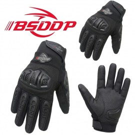 BSDDP Tactical Motorcycle Racing Gloves Mobile Friendly Bike Gloves MCS-23 Hard Knuckle Protection & Breathable Leather Summer Winter Gloves with reflectors Black RED Grey Blue