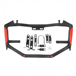AKE - Universal Shorty Batman Style Crash Protector Bar for Motorcycles with LED Mount | Heavy-Duty Matt Black Safety Guard with Red Reflectors ABS Coated | Fits YBR, CB150F, GS150, CG125 & More