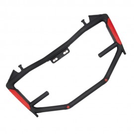 AKE - Universal Shorty Batman Style Crash Protector Bar for Motorcycles with LED Mount | Heavy-Duty Matt Black Safety Guard with Red Reflectors ABS Coated | Fits YBR, CB150F, GS150, CG125 & More