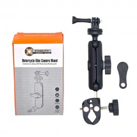 Motorcycle Handlebar Mount 360 Rotation Angle Adjustable for Action Sports cam GoPro Hero Motorbike Multi Function Super Clamp for Cycling Panoramic Video