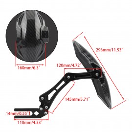 AKE - Universal Adjustable Motorcycle Rear Fender | Carbon Fiber Texture Mudguard with Aluminum Alloy Bracket | Splash Protection for 125cc-600cc Bikes & Scooters