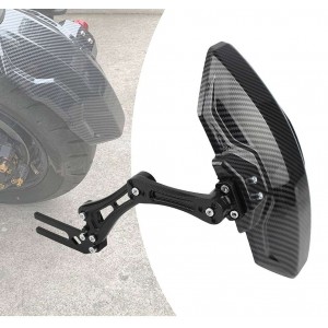 AKE - Universal Adjustable Motorcycle Rear Fender | Carbon Fiber Texture Mudguard with Aluminum Alloy Bracket | Splash Protection for 125cc-600cc Bikes & Scooters