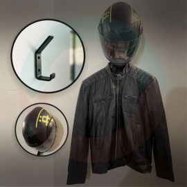 High-Density Aluminum Helmet Wall Mount Hanger | Anti-Rust & Powder Coated Heavy-Duty Rack for Motorcycle Gear, Jackets & Bags