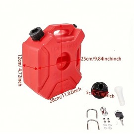 AKE - 5L Portable Jerry Can Fuel Bottle | Lockable Extra Reserve Petrol & Diesel Tank | Heavy-Duty Motorcycle Gasoline Container with Built-in Spout | Touring Fuel Bottle