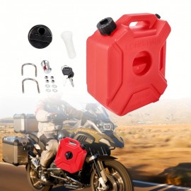AKE - 5L Portable Jerry Can Fuel Bottle | Lockable Extra Reserve Petrol & Diesel Tank | Heavy-Duty Motorcycle Gasoline Container with Built-in Spout | Touring Fuel Bottle