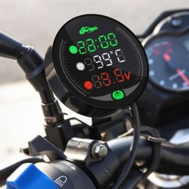 AKE - Morfayer 4 in 1 Digital LED Meter for Motorcycle – 12V Digital Clock, Air Temprature & Battery Voltmeter