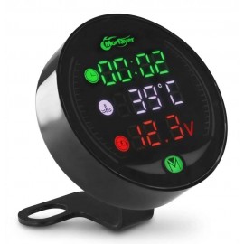AKE - Morfayer 4 in 1 Digital LED Meter for Motorcycle – 12V Digital Clock, Air Temprature & Battery Voltmeter