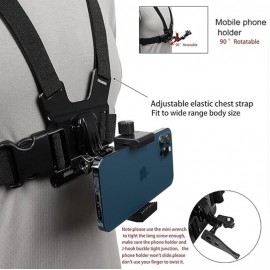 PROBIKER - Adjustable Phone Chest Mount Harness | POV Action Camera & Mobile Vlogging Strap for Cycling, Motovlogging & Hiking | Universal Anti-Shake Smartphone Holder