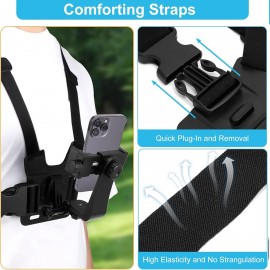 PROBIKER - Adjustable Phone Chest Mount Harness | POV Action Camera & Mobile Vlogging Strap for Cycling, Motovlogging & Hiking | Universal Anti-Shake Smartphone Holder