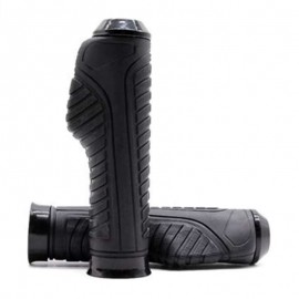 AKE - Spyker Universal 7/8" Motorcycle Handlebar Grips | Anti-Skid Aluminum & Soft Rubber Hand Grips for Touring & Commuter Bikes | Red & Black