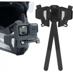 BSDDP 2nd Gen Motorcycle Helmet Chin Mount for Action Cameras – Flexible Strap Clamp Holder for GoPro Hero 12/11/10, Insta360 X3/X4/Ace Pro, DJI Action 4/Osmo Pocket 3