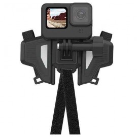 BSDDP 2nd Gen Motorcycle Helmet Chin Mount for Action Cameras – Flexible Strap Clamp Holder for GoPro Hero 12/11/10, Insta360 X3/X4/Ace Pro, DJI Action 4/Osmo Pocket 3