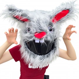 Cute Motorcycle Helmet Cover Cartoon Plush Helmet Hat Long Eared Bunny Rabbit Fun Riding Helmet Protective Cover