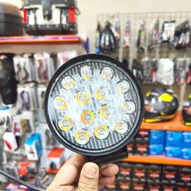 HJG 12-14 Beads External Motorcycle LED Focus Lights - 36W/42W Multi-Function White, Yellow & Flasher Models