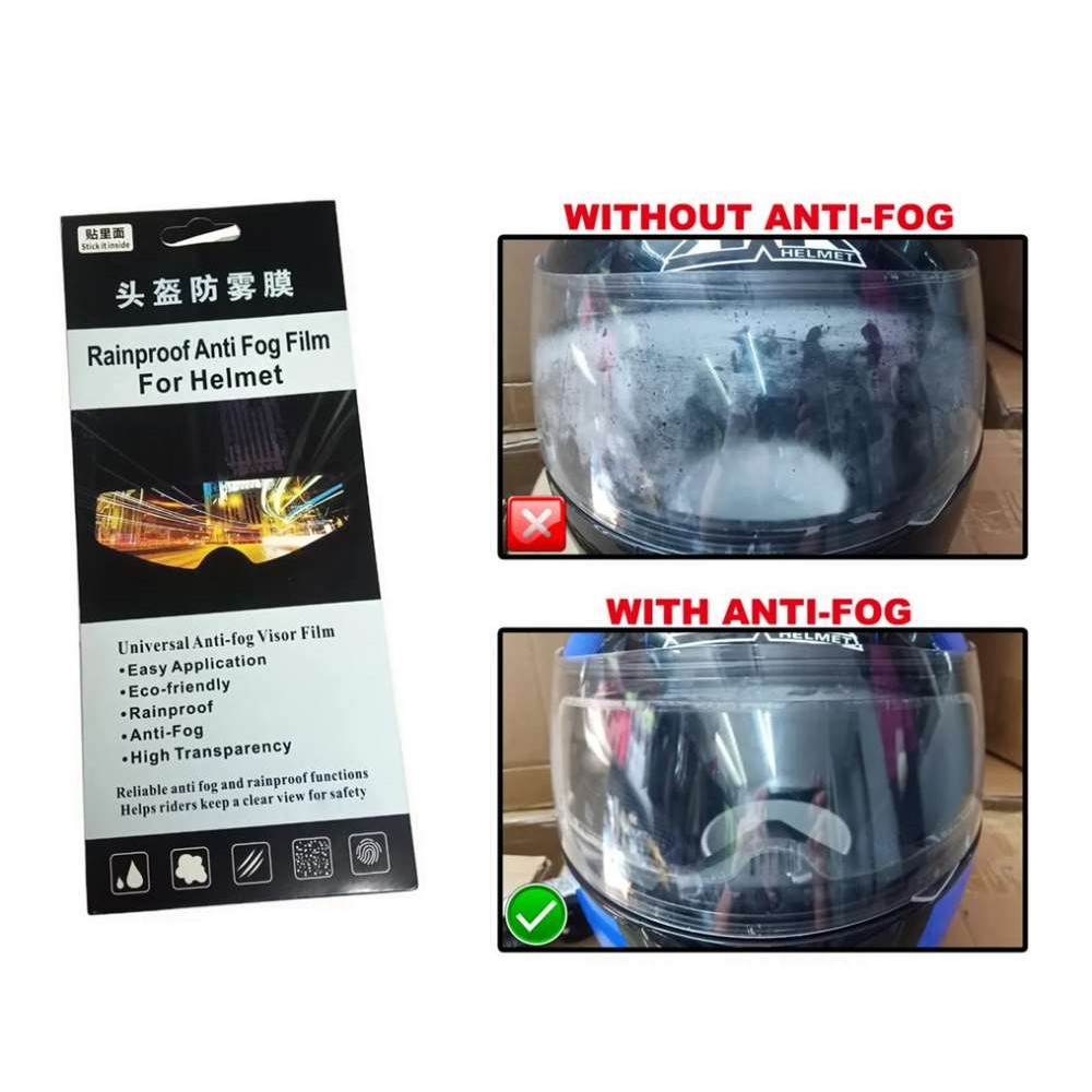 Universal Anti-Fog Patch Visor Film for Helmet / Rainproof High Definition, Long Lasting Anti-Fogging with Wide Visual Field - High Quality