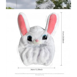 Cute Motorcycle Helmet Cover Cartoon Plush Helmet Hat Long Eared Bunny Rabbit Fun Riding Helmet Protective Cover