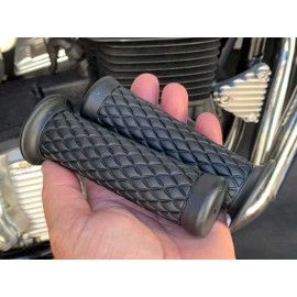 Universal 7/8" Motorcycle Hand Grips - Non-Slip Gel Rubber Handlebar Grips for Cafe Racer, Dirt Bike, Honda, Suzuki, Yamaha