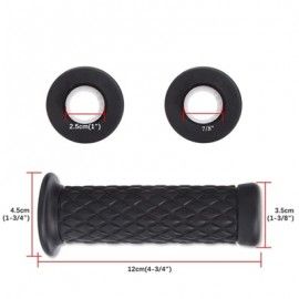 Universal 7/8" Motorcycle Hand Grips - Non-Slip Gel Rubber Handlebar Grips for Cafe Racer, Dirt Bike, Honda, Suzuki, Yamaha
