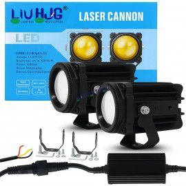 HJG Laser Cannon Fog light | 80W Dual-Colour LED Projector | 500m High Beam (2pc)