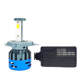 HJG M3 Mini LED Headlight Bulb - 60W Super Bright White - Upgraded Version with Cooling Fan