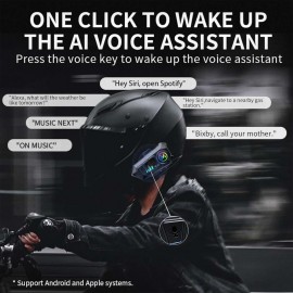 Y10 Motorcycle Helmet Bluetooth Headset - Bluetooth 5.3 Smart Noise Reduction - IPX6 Waterproof HiFi Headphones