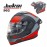 JIEKAI 902 Flip Up Motorcycle Helmet - Mesh Red Black Matt Finish - DOT Certified Dual Visor with Spoiler