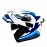 JIEKAI 902 Flip Up Motorcycle Helmet - Mesh White Blue Matt Finish - DOT Certified Dual Visor with Spoiler