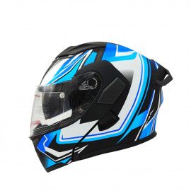 JIEKAI Motorcycle Helmet 902 Feather Blue White Motorcycle Uncovered Helmet Flip up Chin Double Visor Full Face New Model