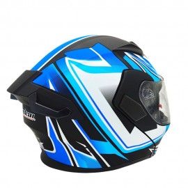 JIEKAI Motorcycle Helmet 902 Feather Blue White Motorcycle Uncovered Helmet Flip up Chin Double Visor Full Face New Model