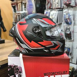 JIEKAI Motorcycle Helmet 902 Feather Red Motorcycle Uncovered Helmet Flip up Chin Double Visor Full Face New Model