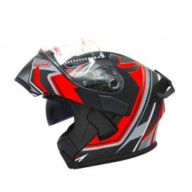 JIEKAI Motorcycle Helmet 902 Feather Red Motorcycle Uncovered Helmet Flip up Chin Double Visor Full Face New Model