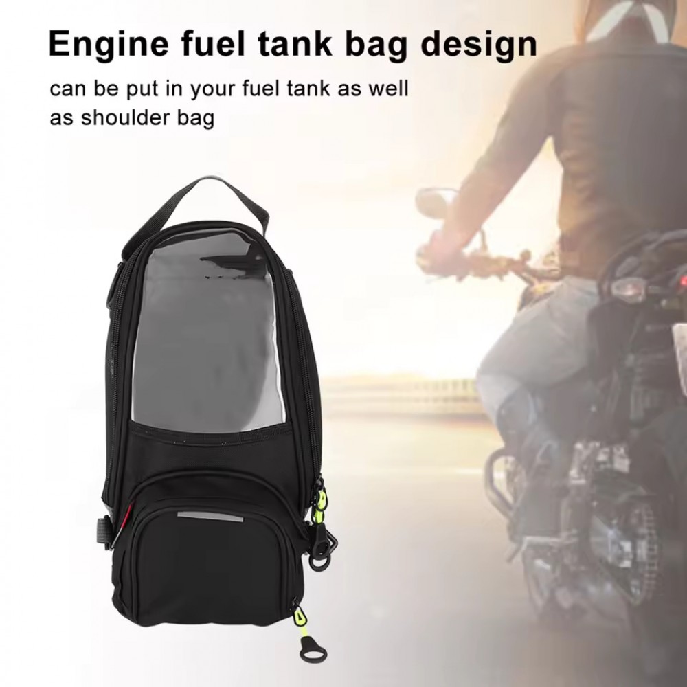 Waterproof Fuel Bag Magnet Navigation Saddlebag Large Transparent Window Motorcycle Backpack Navigation Bag Motorcycle