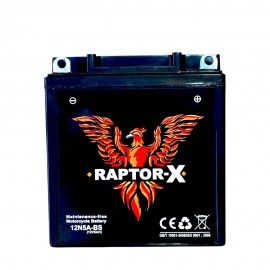 Raptor-X 12N5a-BS Dry Motorcycle Battery - 5Ah 12V for Yamaha YBR, Honda, Suzuki GD110, Self Starter Bikes