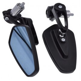 Universal 22mm CNC Aluminum Bar End Mirrors - 360° Adjustable Rearview Side Mirrors for Custom Motorcycle Modification
