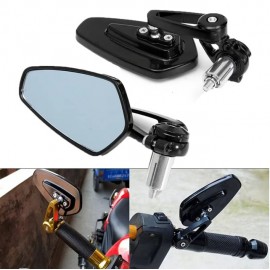 Universal 22mm CNC Aluminum Bar End Mirrors - 360° Adjustable Rearview Side Mirrors for Custom Motorcycle Modification