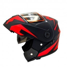 Scorpion Modular Flip-Up Motorcycle Helmet - Dual Visor Matt Finish - Red Black