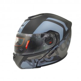 Vector VT 260 Modular Flip-Up Helmet - Dual Visor with Reflector - DOT Certified Matt Grey Black